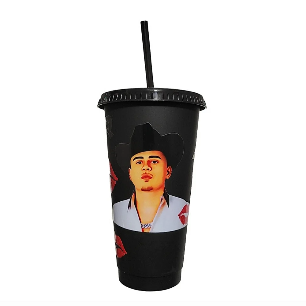 JOP Fuerza Regida Plastic Cup Tumbler 24oz Black Red